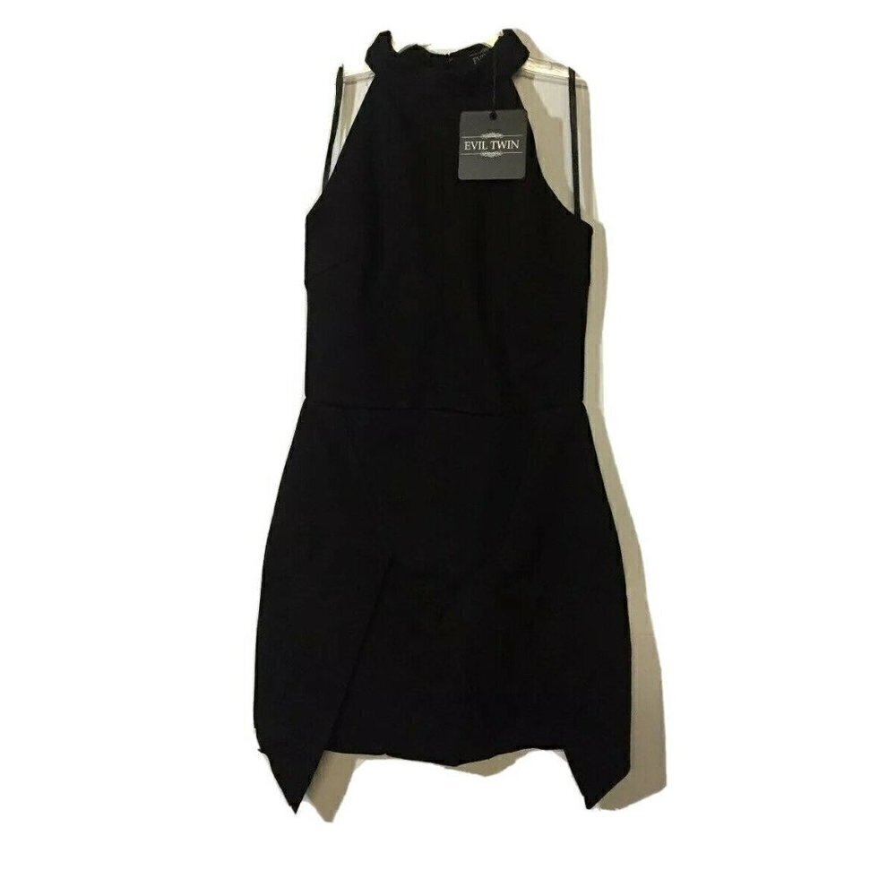 Evil Twin Steel Jet Black Asymmetrical Dress S